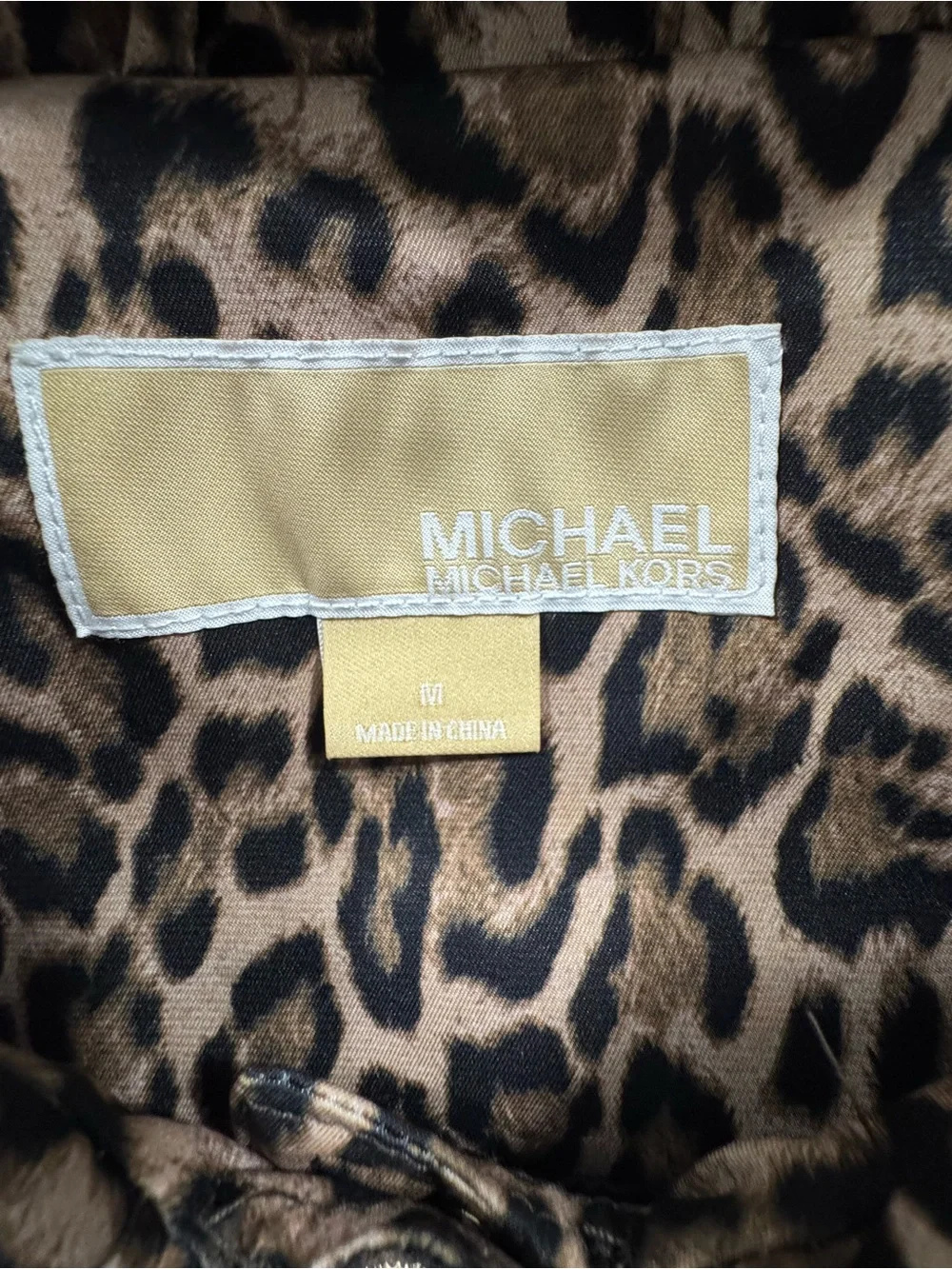 NWT Michael Kors Leopard Print Hooded Anorak Jacket, Size M